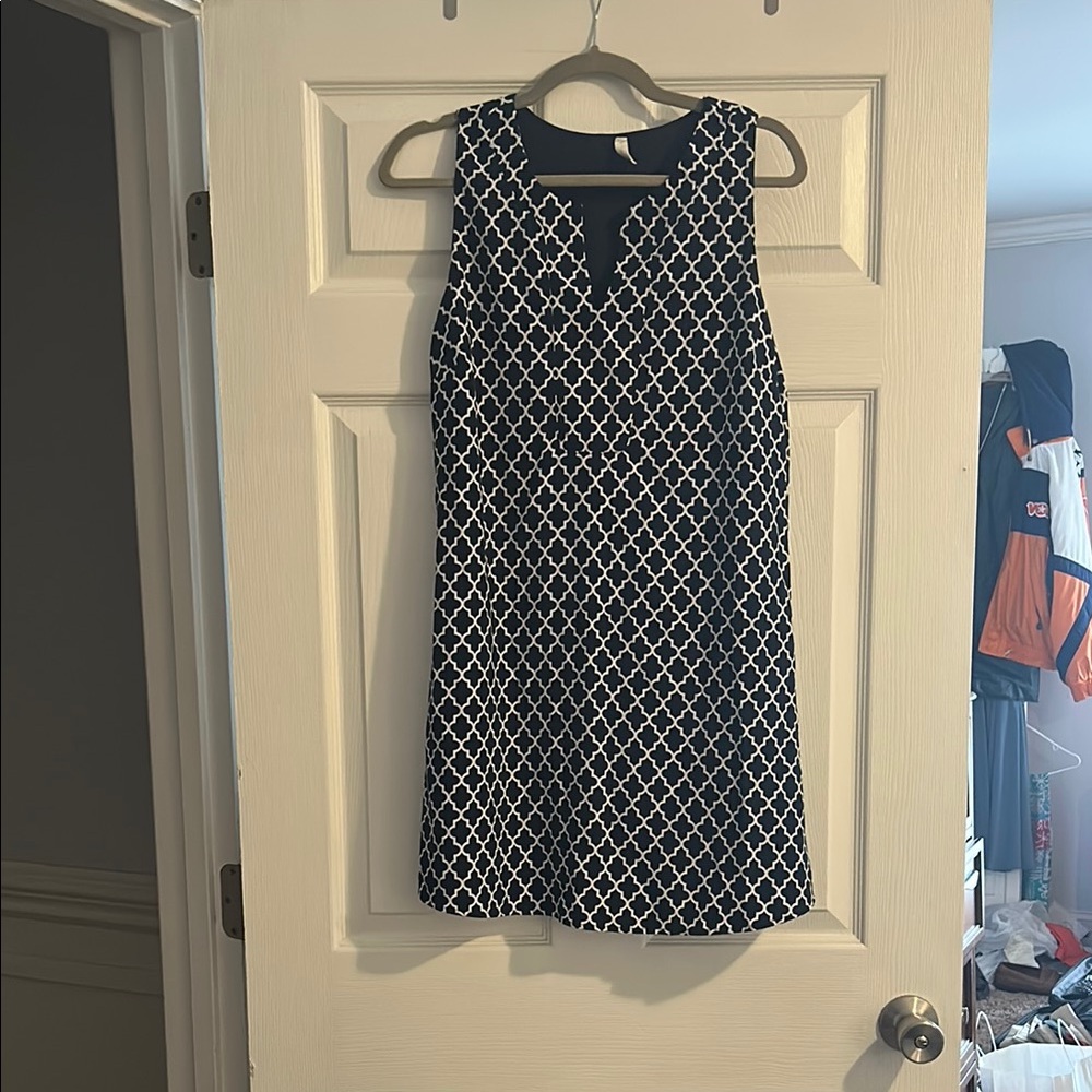 Pinkblush Blue and White Scoop Neck Sheath Dress